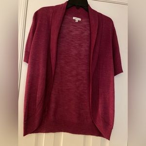 Croft & Barrow size M. Raspberry colored short sleeve cardigan sweater